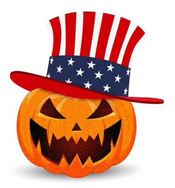 patriotic jack-o'-lantern